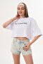 Women's Print Detailed Oversized Short T-Shirt 260133 - - 2