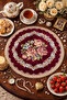 Royal Bouquet Goblen Fiskos Cover – 50 cm Round Decorative Coffee Table Cover - 2