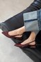 Jesse Women's Heeled Wrinkled Leather Shoes Burgundy - 4