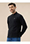 Textured Mock Neck Regular Fit Zipper Sweatshirt - 2