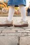 Girl's Glittery Star Detailed Lace-Up Casual Sports Shoes Beige Brown - 2