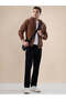 Solid Brand Logo Hooded Zipper Regular Fit Brown Sweatshirt - 5