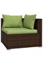 2-Seater Sofa with Cushions Brown Poly Rattan - 4