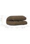 Scaun de podea pliabil, maro, material textil - 3