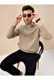 Chest Typography Regular Fit Three Thread Fleece Beige Sweatshirt - 6