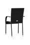Dining Chair | Set of 2 | Black | PE rattan and powder-coated steel - 5