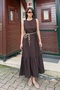 Women's Stylish Belt Detail Ruffled Linen Textured Summer Dress - 4