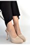 Arim Beige Patent Leather Platform Heel Shoes - 3