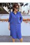 Sırtı Piped Muslin Tunic/Dress Indigo Blue