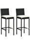 Garden Bar Stools with Cushions 2 pcs Black Poly Rattan