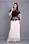 ROCHIE ALB CU NEGRU ELEGANTA LUNGA