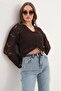Women's Lace-Up Patterned Knitted Cardigan 260460 - 265267 - 2