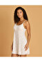 Women White Printed Mesh Padded Babydoll