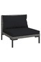 3 Piece Garden Lounge Set Dark Grey Half Round Poly Rattan - 5