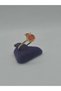 Steel Children's Ring with Orange Apple Figure, Enamel Embellished, Yellow Gold Color Plated, Adjustable Size - 8