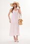 Women's Rope Strap a Lined Muslin Long Dress 260008 - - 2