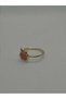 Steel Children's Ring with Orange Apple Figure, Enamel Embellished, Yellow Gold Color Plated, Adjustable Size - 6