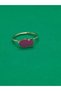 Pink Carrot Figured Steel Children's Ring with Enamel Embroidery, Yellow Gold Color Plated, Adjustable Size - 6
