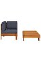 2 Piece Garden Lounge Set with Dark Grey Cushions Acacia Wood - 2