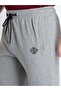 Basic Regular Fit Grey Melange Track Pant - 4