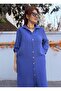 Sırtı Piped Muslin Tunic/Dress Indigo Blue - 3