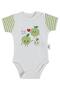 Green Ema Scented Short Sleeve 1-12 Months Snap Fastener Bodysuit - Ecru
