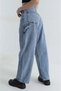 Snow Wash Baggy Pocketed Women's Denim Trousers 412728 - 3