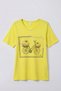 Women's Large Size Stretch Fabric Crew Neck Floral Bicycle Printed Short Sleeve Mom T-Shirt Combed Cotton Blouse - 4