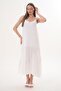Women's Rope Strap a Lined Muslin Long Dress 260008 -