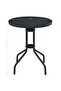 Garden Table Black 60 cm Steel and Glass - 4