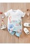 Under the Sea Patterned Short Sleeve Snap-On Baby Romper – Short Sleeve Summer Bodysuit (9-12 Months) - 7