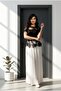 ROCHIE ALB CU NEGRU ELEGANTA LUNGA - 2