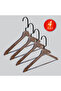 Wooden (Black Hook Lama) Bar Hanger for Shirts and Trousers, Walnut Color, 4 Pieces