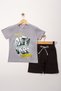 Boys' Summer Set Cotton Pieces Printed Short Sleeve T-Shirt and Shorts 2-Piece Set - 8