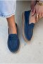 Celure Espadrilles Loafers Navy Blue Genuine Suede - 6