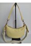 Women's Yellow Shoulder Bag with Double Straps Mini Baguette Bag - 7