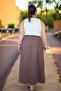 Elastic Waist Double Pocket Buy Pocketed Get Modal Plus Size Flared Skirt - 5