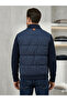 Z?Gna Navy Blue Quilted & Knitwear Detailed Men's Coat - 2