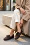 Jami̇ Trok Detyali Genuine Leather Leather Din Babe Ballet Flats and