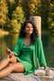 Emerald Shine Satin Nightgown & Robe Set – Elegant and Stylish Women's Set - 4