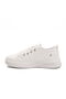 White Lace-Up Leather Women's Sneakers - 2