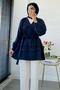 V-Neck Ribbed Detailed Modal Women's Tunic – Navy Blue - 2