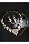 2-Piece Rhinestone Embellished Necklace and Earrings Jewelry Set - 3