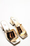 Golden Patent Leather Women's Slippers.