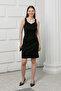 Interlock Heart Neck Sleeveless Mini Dress