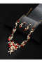 2-Piece Leaf Shape Embellished Necklace and Earrings Jewelry Set - 5