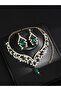 2-Piece Embellished Rhinestone Pendant Necklace and Earrings Jewelry Set - 3