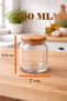 Pureglass Set of 6 300 ml Vacuum Glass Spice Containers with Natural Wooden Lids – Labeled, Leak-Proof Lids - 4