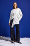 Women's White w5 Oversized Two-Piece Design Shirt Sweatshirt - 4