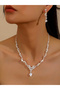 2-Piece Rhinestone Embellished Necklace and Earrings Jewelry Set - 2